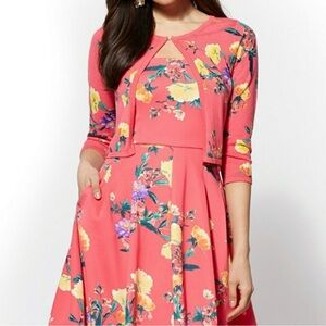 New York & Co Dress & Cardigan
